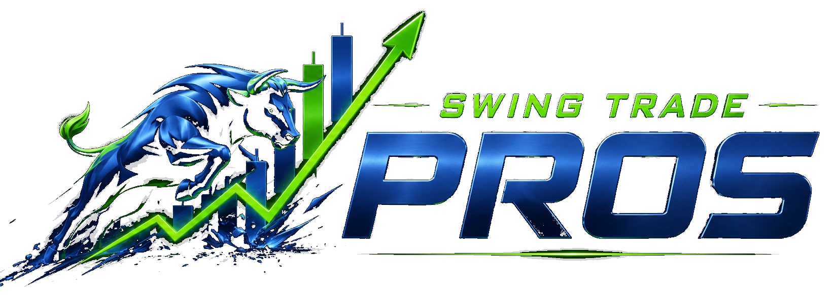 Swing Trade Pros logo with bull and rising chart